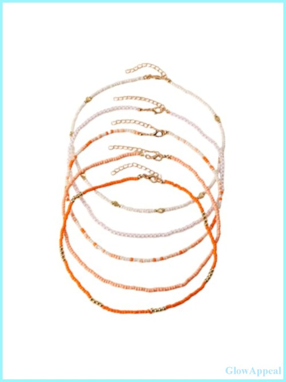 5Pc Boho Seed Bead Stackable Choker Necklace Set Adjustable Layering